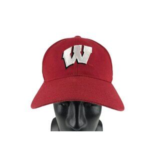 American Needle Unisex Adults Red White W Logo Wisconsin Badgers Snapback Cap OS